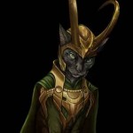 Super héro Loki marvel en chat